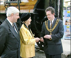 Dorothy Mather receives the keys to Hopetown Works